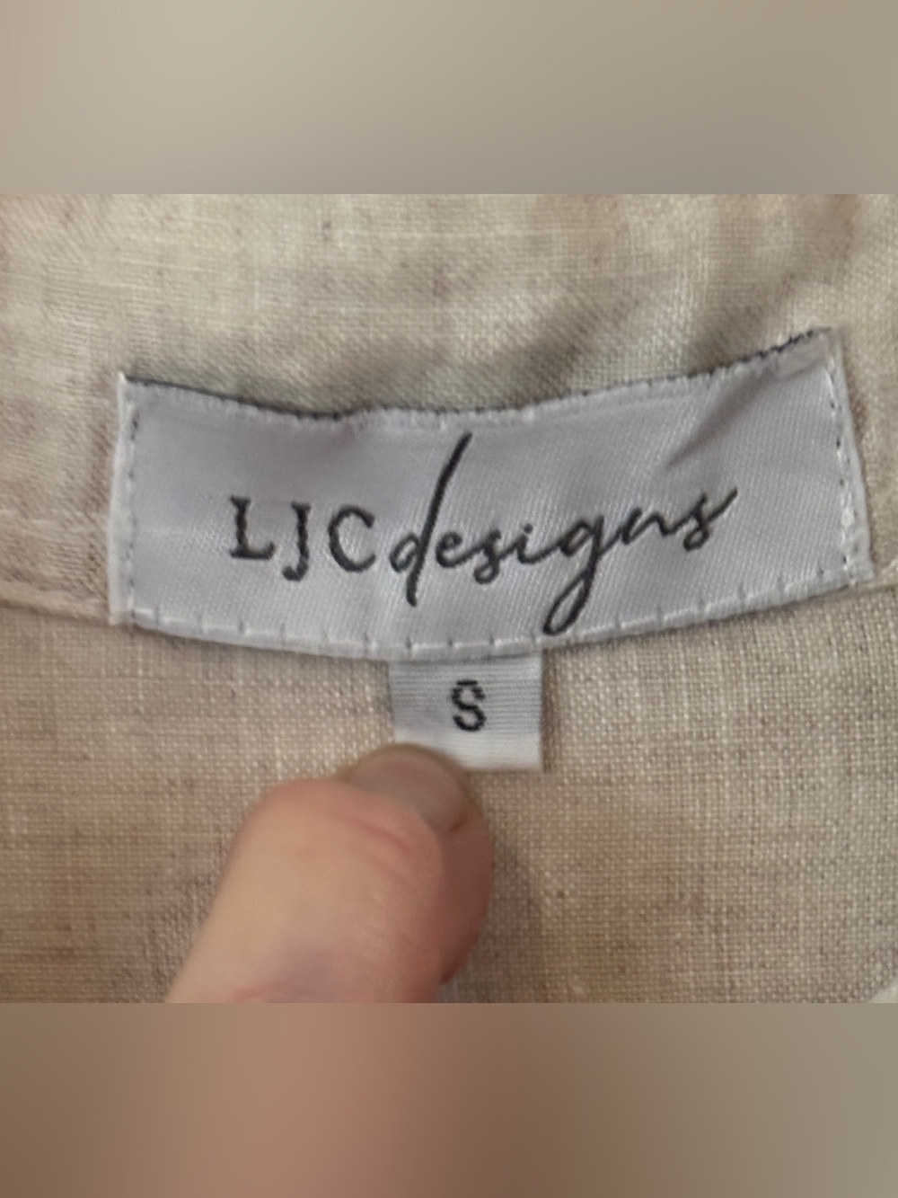 Ljc Australia 100% flax linen 3/4 slv hi lo hem shirt drss SZ S oversize luxury - Picture 5 of 9